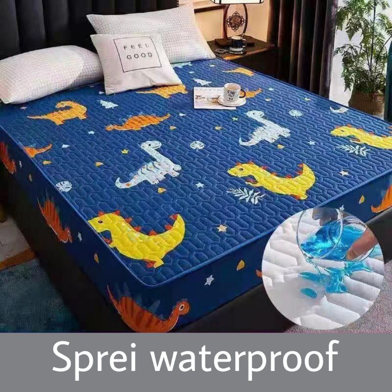 Sprei Waterproof / Sprei Protektor bermotif  ukuran 180x200cm-Dinosaurus besar