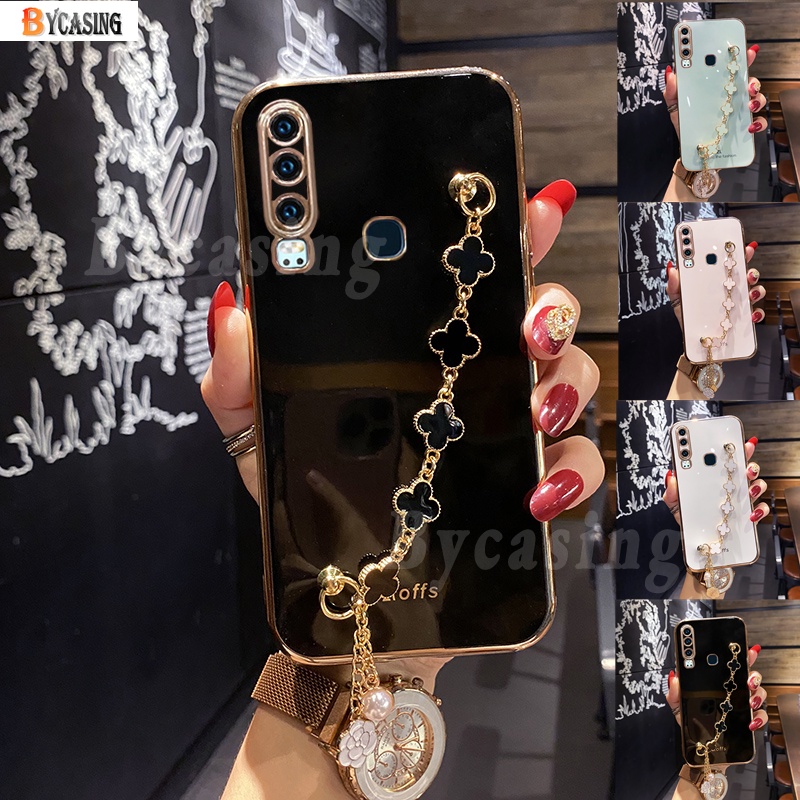 Soft Case Bahan Silikon Dengan Liontin Clover Untuk Huawei P20 Lite P30 Pro P40 Y9S Mate 20 Mate30 Mate40