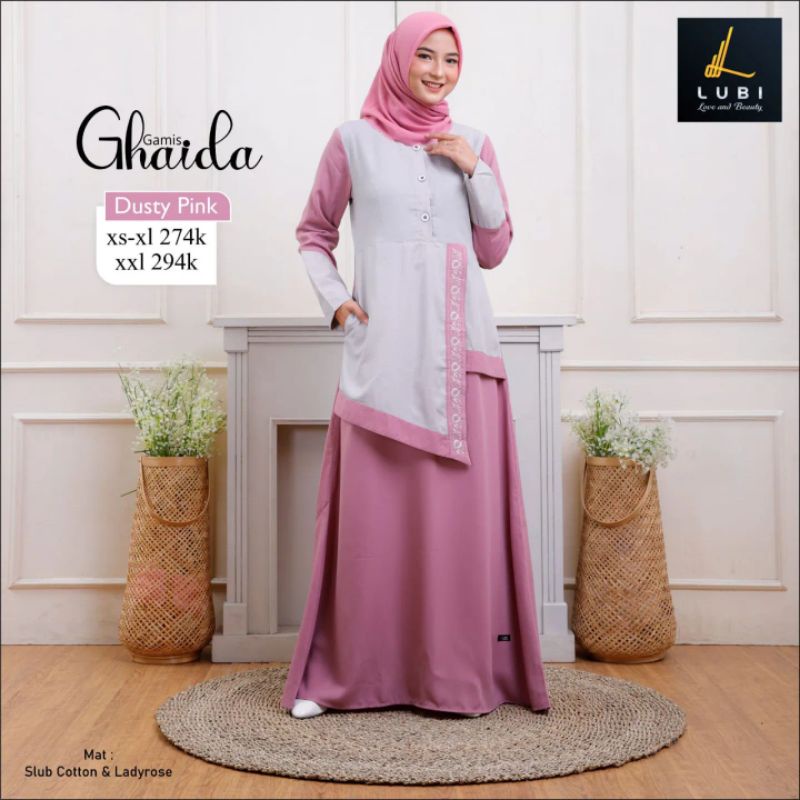 Gamis Ghaida Sage, Pink By Lubi