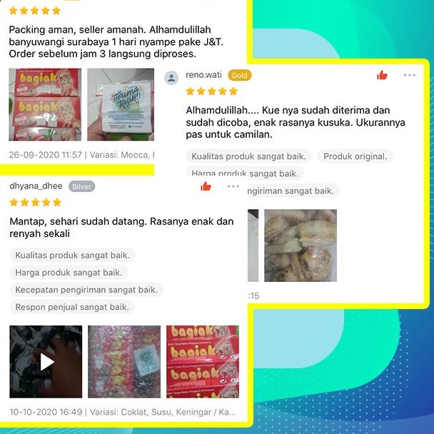

[PRODUK IHH] Kue Bagiak Jadul / Camilan Manis Garing / Suguhan Kering Lembut Oleh Oleh Khas Banyuwangi 150gr TBW
