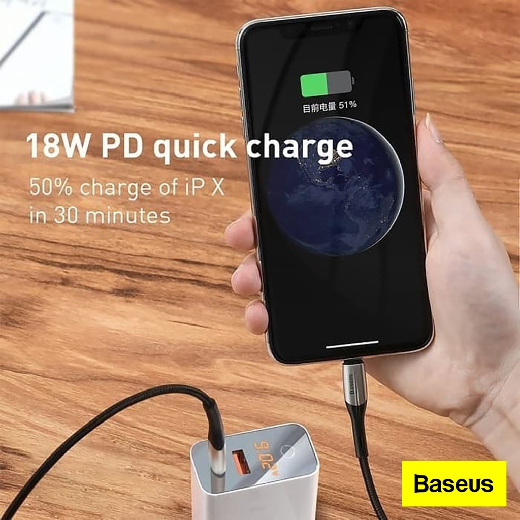 Baseus PD Flash Charger Quick Cable Type C to Lightning Data Kabel