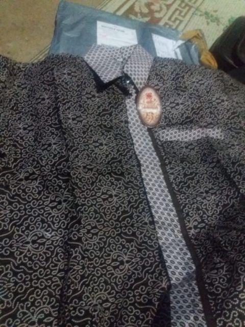 Bswart Batik Hrb026 Kenongo Hem Pendek Anjani Biru Pekalongan M L Xl Batik Pria Murah Modern Grosir