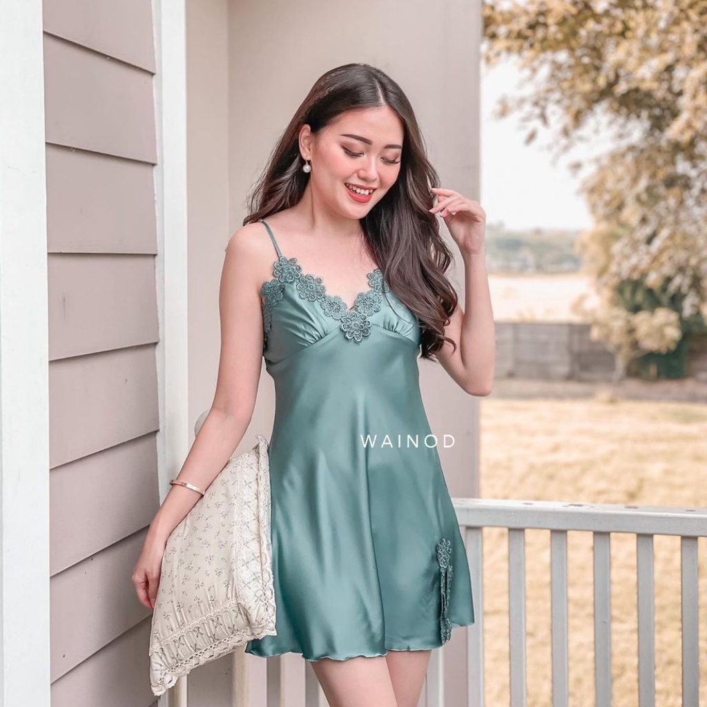 LAURELS S-2XL lingerie dress satin silk - WAINODSHOP