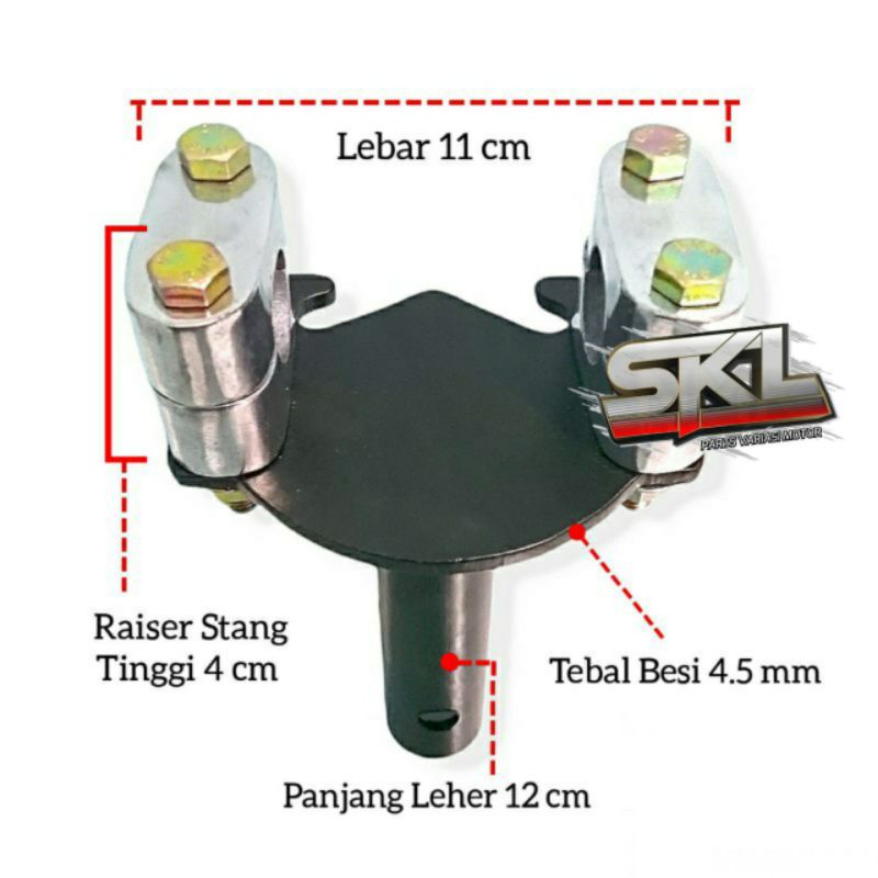 Paket Stang Rzr Plus Dudukan Stang Racing Road Race Universal Motor Honda Yamaha Suzuki Satu Sett
