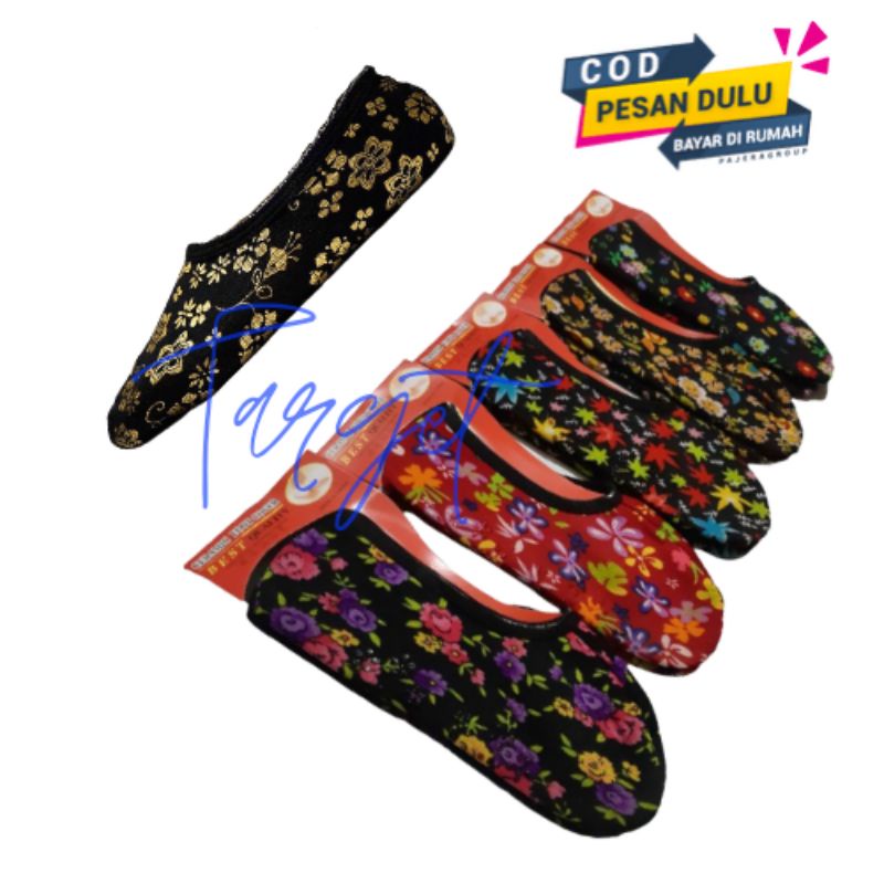 (12 pasang) kaos kaki balet tebal kaos kaki invisible socks wanita dewasa motif dan polos