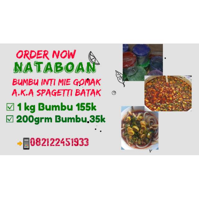 

READY Mie Gomak Bumbu Inti 1Kg dan 200gr