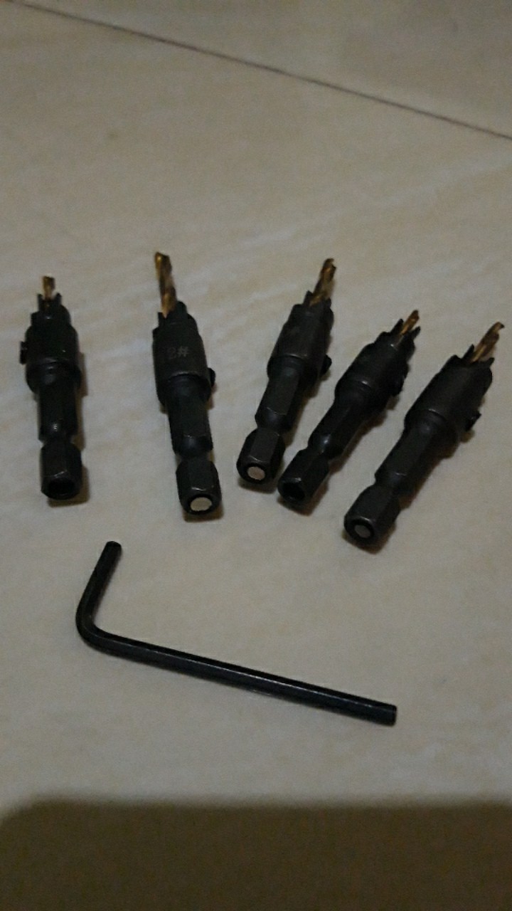 Mata Bor Countersink Set 5 Pcs Kayu Aluminium Plastik Plat Multifungsi Drill Bit Hss 1.98-3.56mm