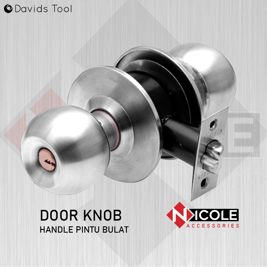 Kunci Pintu Kamar Mandi Rumah Handle Bulat Handel Hendel Stainless Nicole 587S