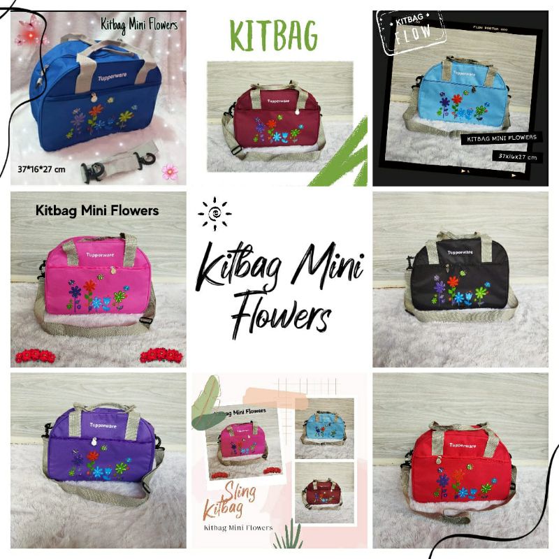 Kitbag Tas Piknik mini flowers ( Zipper Bunga Es ) / tas bekal tupperware