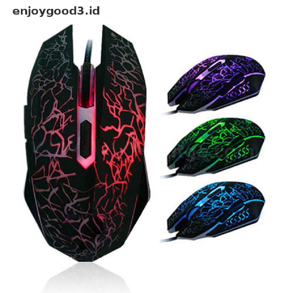 Mouse Gaming Optical 4000Dpi 6 Tombol Led Dengan Kabel Usb Untuk Gamer Pro