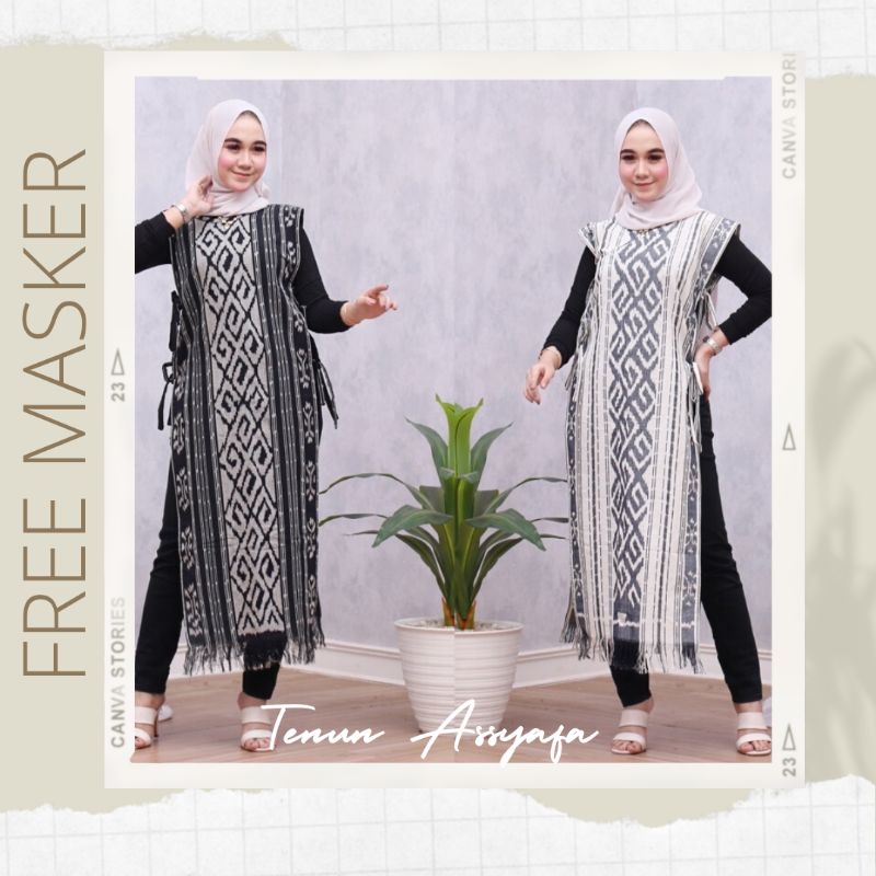Tunik Tenun Ikat Troso - Tunik Etnik Tenun Blangket - Tenun Jepara