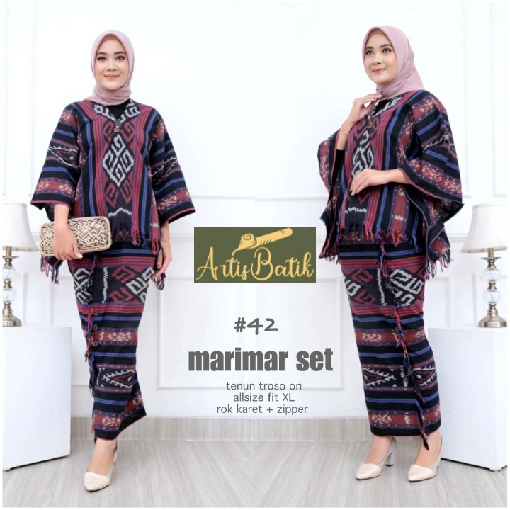 SET ONE MARIMAR SET TENUN TROSO ASLI SONGKET PREMIUM ASLI SOLO BATIK HALUS ONE SET HOMEMADE BATIK PR