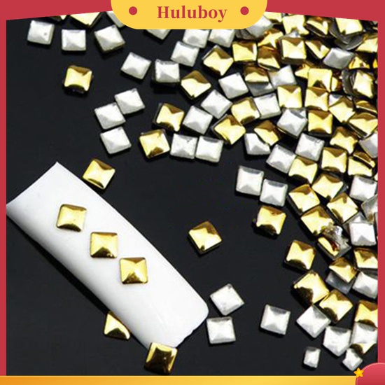 Huluboy Huluboy♡ 120pcs Stiker Stud Metalik Warna Emas / Silver Untuk Dekorasi Kuku
