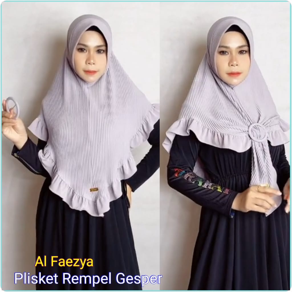 Jilbab hijab kerudung instan ori Al Faezya AF Plisket Rempel Gesper (PRG) 1 brand dengan Doa ibu