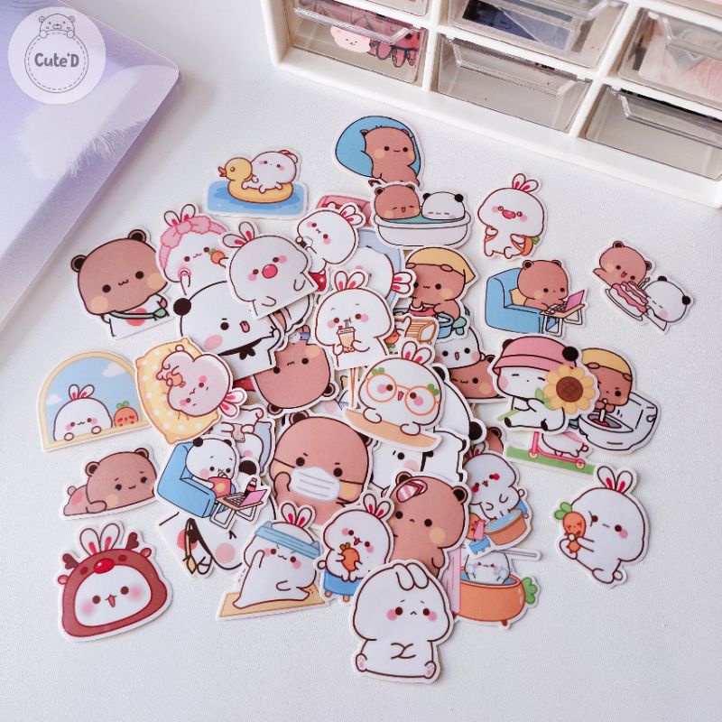 

Little Bear & Cute Bunny Stickers For Diary/Scrapbook/Journal