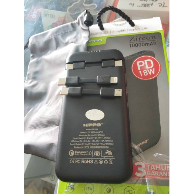 Jual Powerbank Pb Hippo Original Zircon Rb Mah Qc Pd W Shopee Indonesia