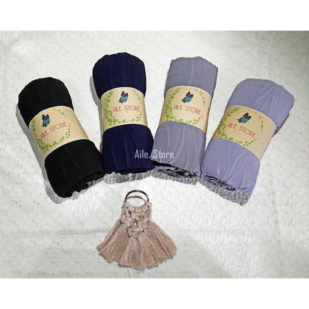 Pashmina Plisket Padi Full Ceruty/Pashmina Plisket Bambu