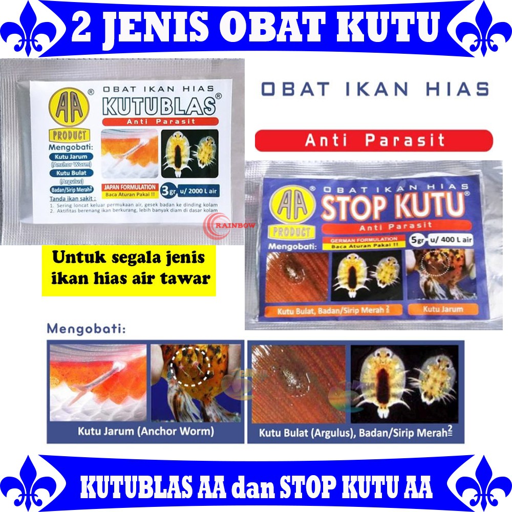 STOP KUTU IKAN / Obat Kutu Ikan Hias Anti Parasit / Obat Kutu Bulat Kutu Jarum KUTUBLAS