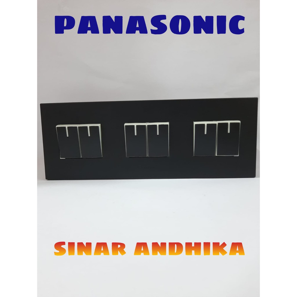 SAKLAR SERI KECIL TRIPLE HITAM STYLE E PANASONIC WESJ 78069B+WESJ 5931B