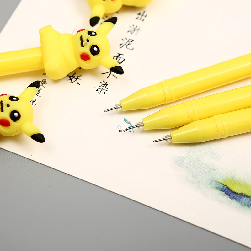 Pulpen Lucu Kartun Pikachu Tema Pena Gel Pikachu Hitam Pena Kreatif