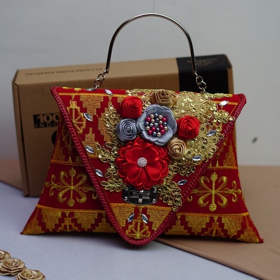 Putra Sukapura Hadycraft Clutch Pesta Tas Petsa Full Tapis Bordir Kombin Brokat Party Wanita