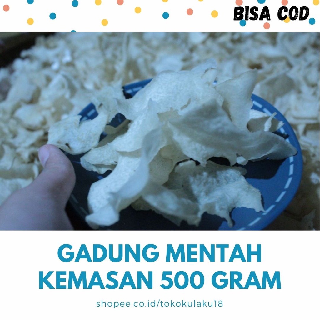 

Kerupuk Kripik Gadung Mentah Renyah Super Tipis Makanan Tradisional Alami Tanpa Pengawet Kemasan 500 Gram