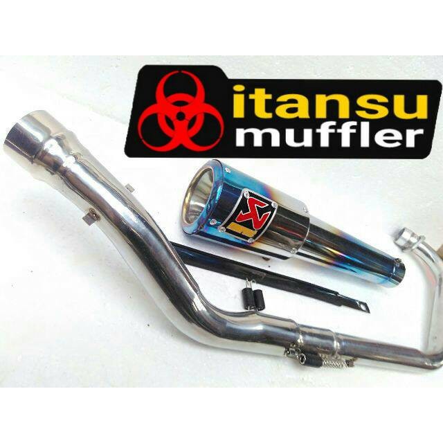 KNALPOT RACING AKRAPOVIC FOR YAMAHA SCORPIO Z PEDROSA