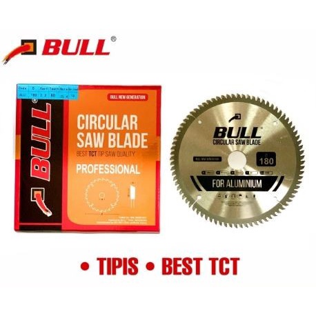 mata gergaji Bull aluminium circular saw blade 7” x 80T