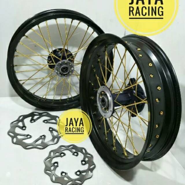 velk velg Klx 150 Dtracker 150 supermoto velg model TK ring 17 Tapak lebar 350 300 sepaket lengkap