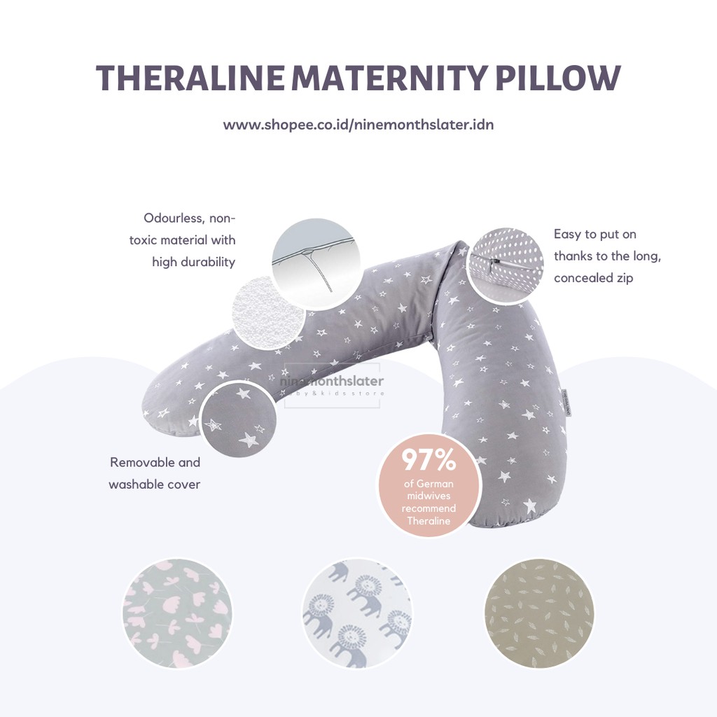 Theraline Comfort Maternity and Nursing Pillow Bantal Guling Empuk Ibu Hamil Bayi Menyusui Tidur