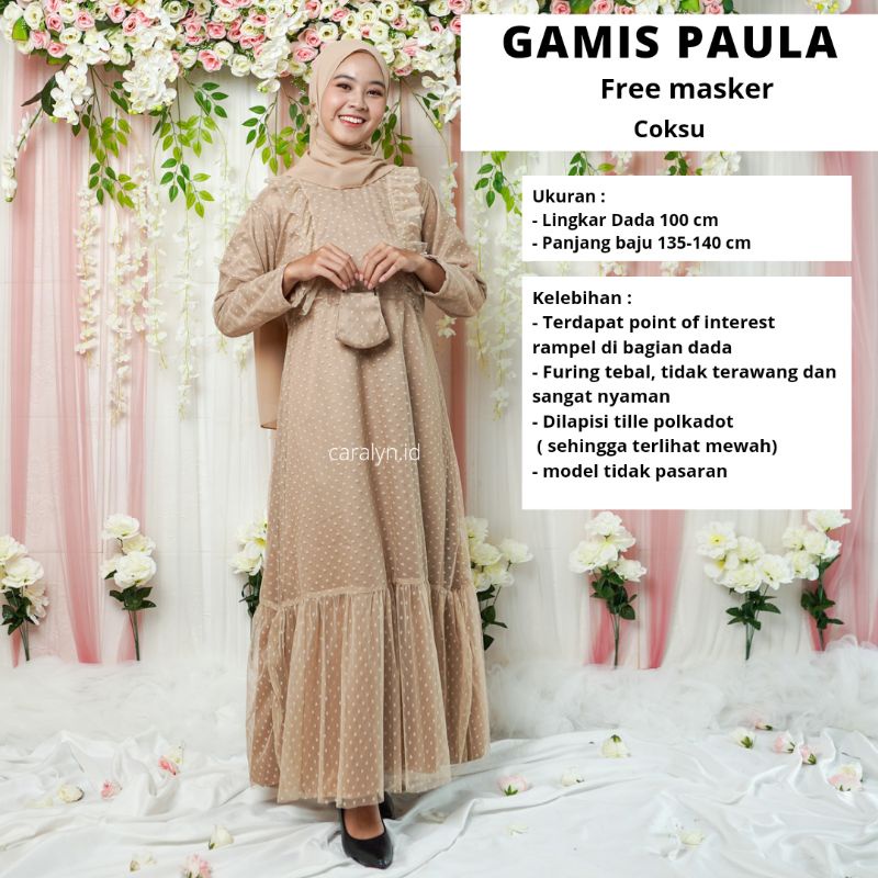 GAMIS BRUKAT TERBARU 2023MEWAH KEKINIAN DRESS BRUKAT MUSLIM TILE MEWAH PAULA