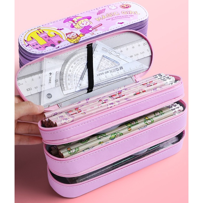 Tempat Kotak Pensil Anak Sekolah Karakter Lucu unik 3 Tingkat CS008