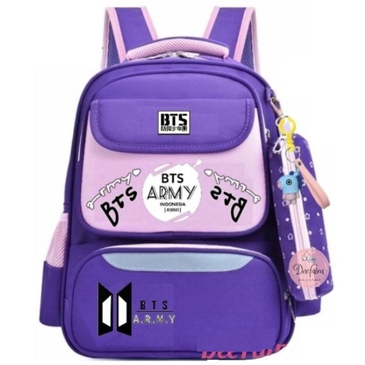 BDKR_TAS - Tas Ransel Kpop BeTeEs Tas Sekolah Anak Perempuan Bonus Gift Gantungan dan My bottle Tas Ransel Anak Krakter / Tas Ransel Anak Laki-Laki / Tas Ransel Anak Sekolah TK SD SMP / Tas Ransel Anak Korea / Tas Ransel Anak Tr