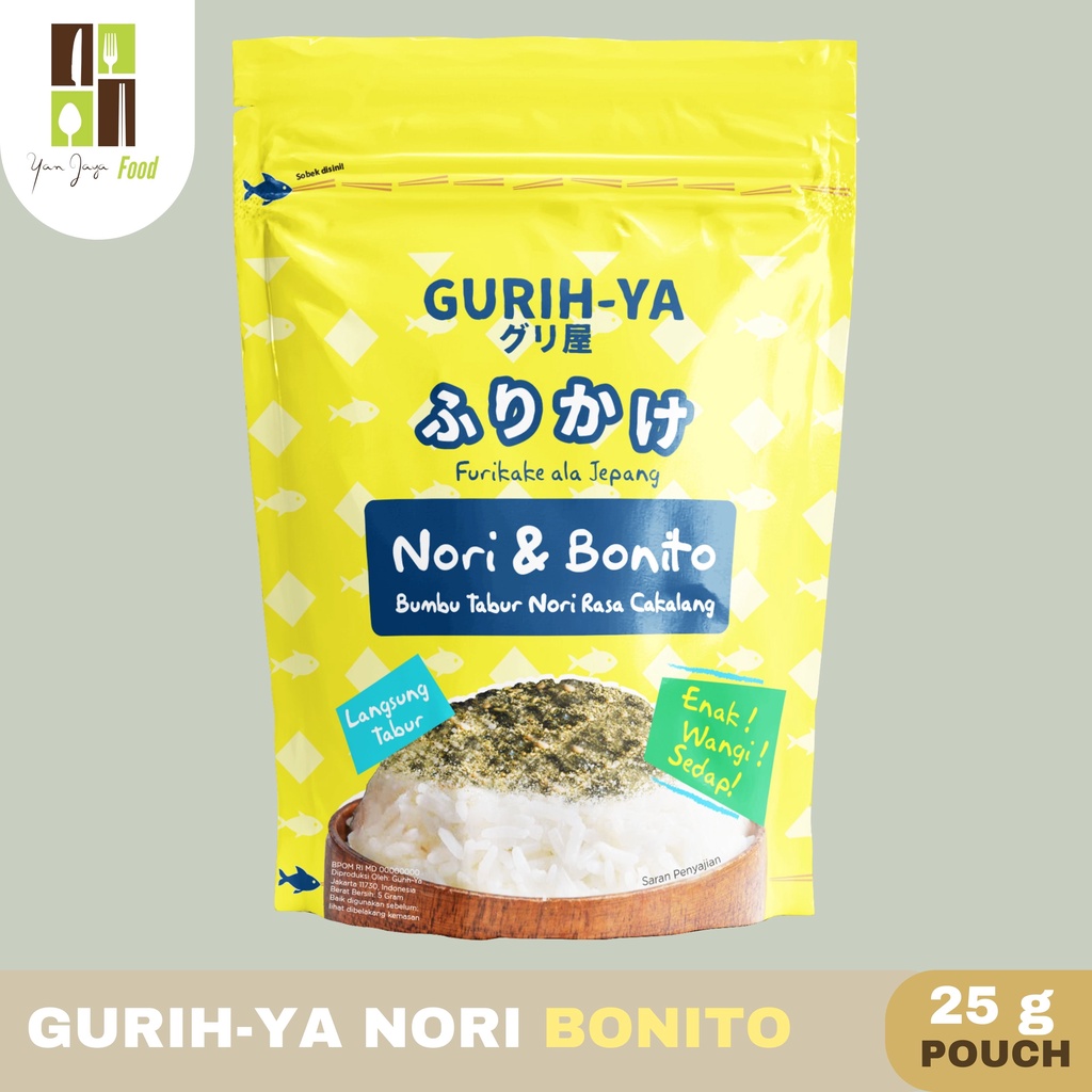 Gurih-Ya Nori Tabur Rumput Laut [Ori/Pedas/Keju/Bonito] POUCH 25g