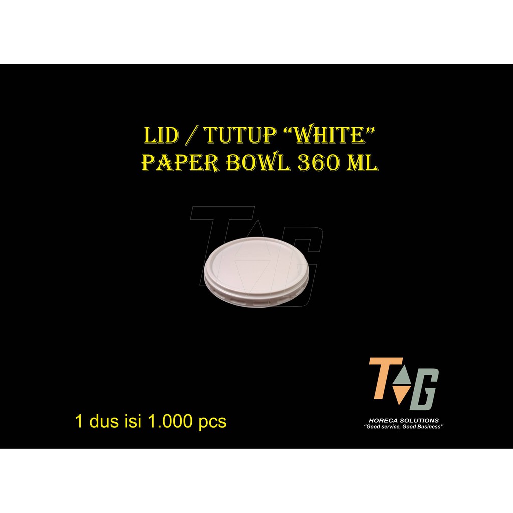 Lid  Tutup Paper Bowl Cup 360 ml  12 oz putih susu isi 50 pcs
