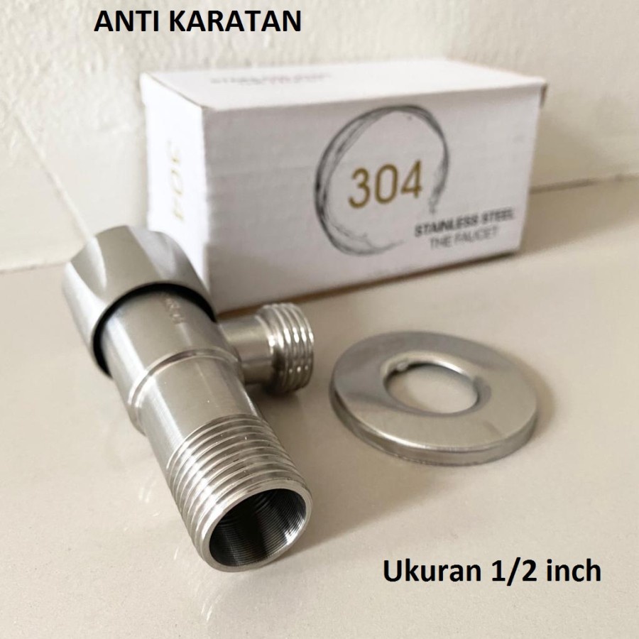 Stop Kran Keran Air Tembok 1 Cabang L Single Jet Shower Closet SUS 304