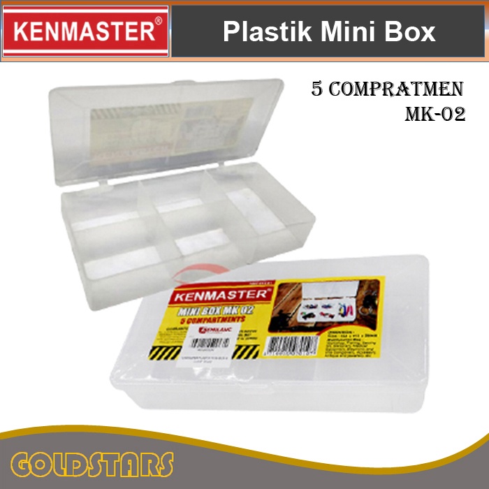 Plastik Mini Box 5 Compratment Kenmaster Mini Tool Box 5 slot - Tempat Penyimpanan