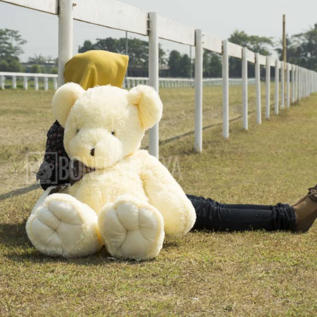  Boneka gempi  Jumbo Bear cherish 110cm krem Shopee Indonesia