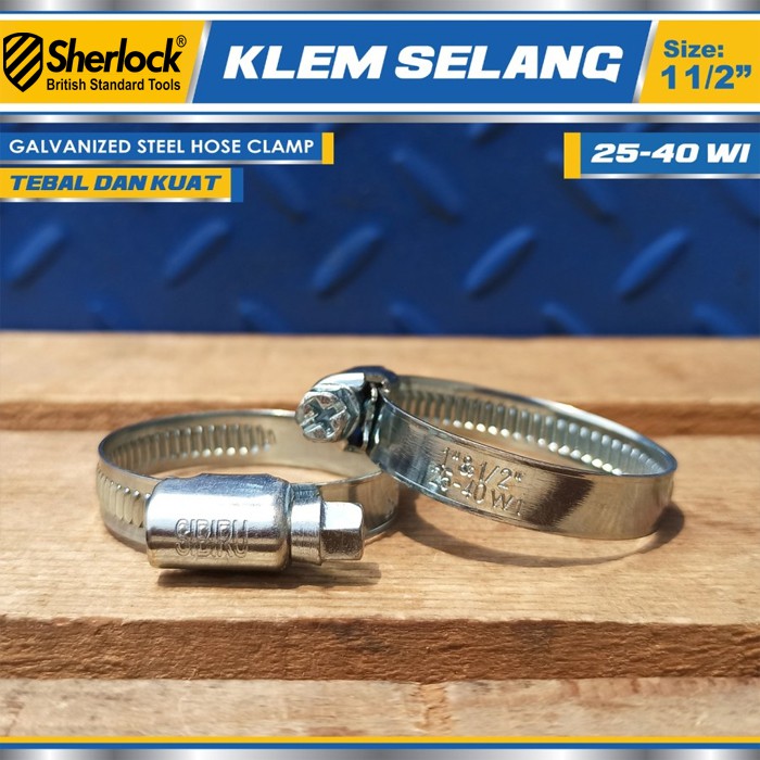 Klem Selang / Hose Clamp Gas Sherlock 1.5&quot; (1 kotak isi 2 pcs)