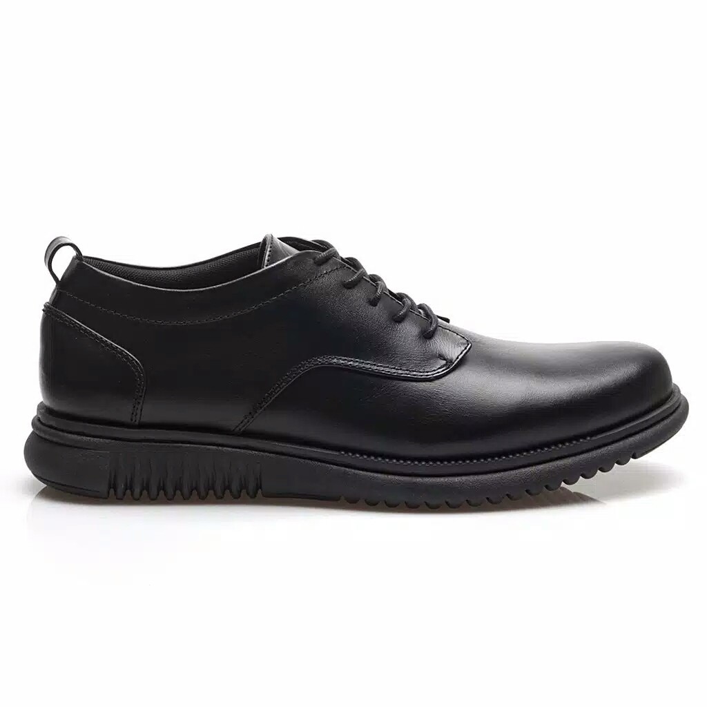 Hatta Black (Kulit Asli) - Sepatu Formal Pria Pantofel Kulit Asli Casual Kerja Kantor Tali Pantopel Pria Kasual Oxford - Pantofel Hitam Pria