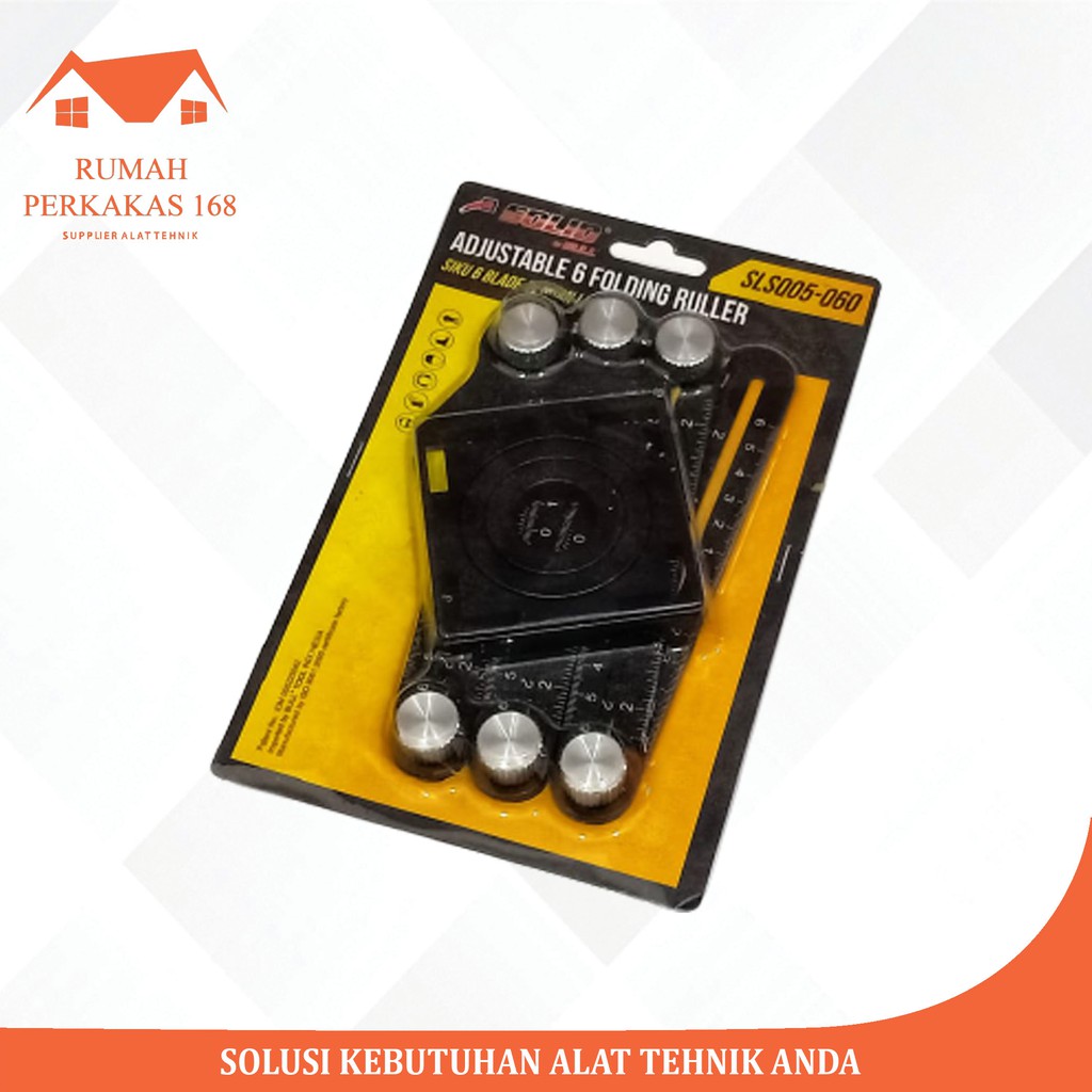 

Penggaris siku 6 Blade serbaguna dg lubang Merk Solid