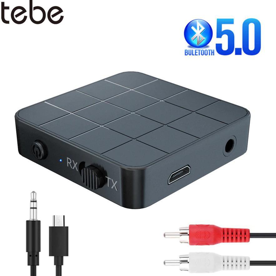 TEBE 2 in 1 Audio Bluetooth 5.0 Transmitter &amp; Receiver 3.5mm KN321 Black INT503 Grab Medan