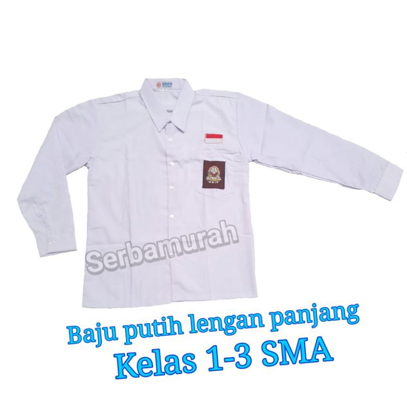 baju seragam Sekolah SMA baju putih lengan panjang SMA seragam sekolah SMA