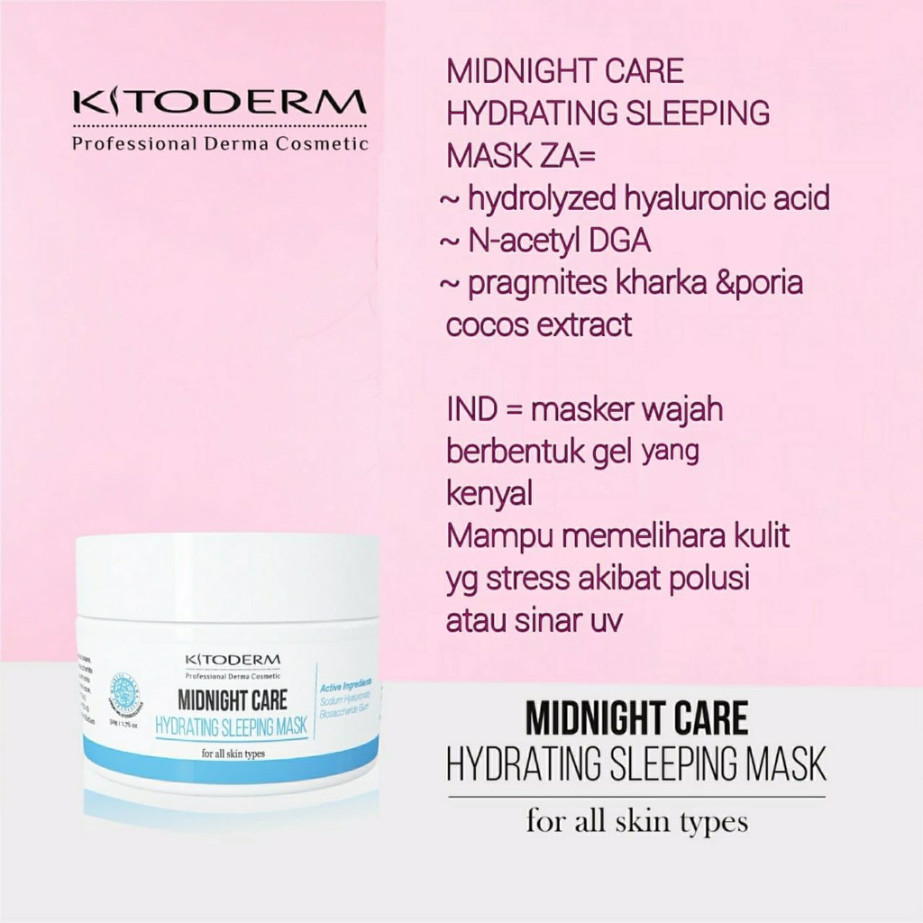 KITODERM SLEEPING MASK MIDNIGHT CARE HYDRATING SLEEPING MASK