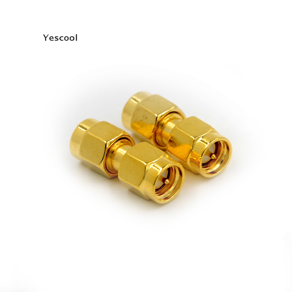 Yescool 2Pcs Adapter Konektor SMA Male Ke SMA Male Seri RF Coaxial