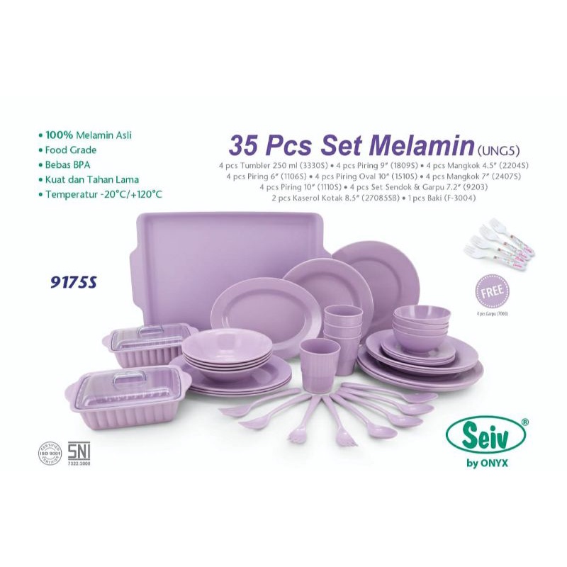 Dinner set melamine onyx