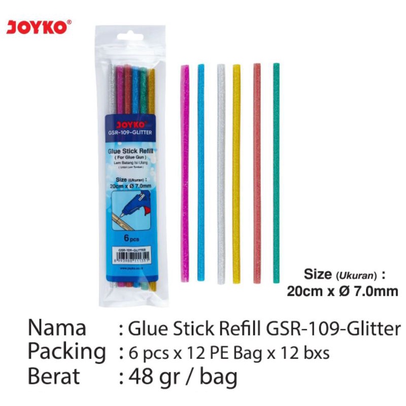 6pcs Isi Lem Tembak Glitter GSR-109