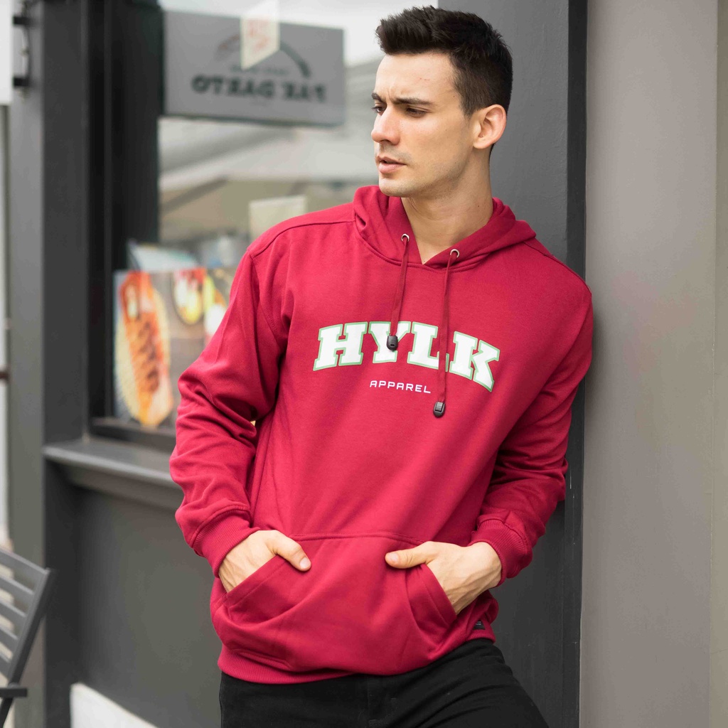 (BISA COD) HEYLOOK Outerwear Unisex Heylook Terbaru Hoodie Jumper Hylk Maroon