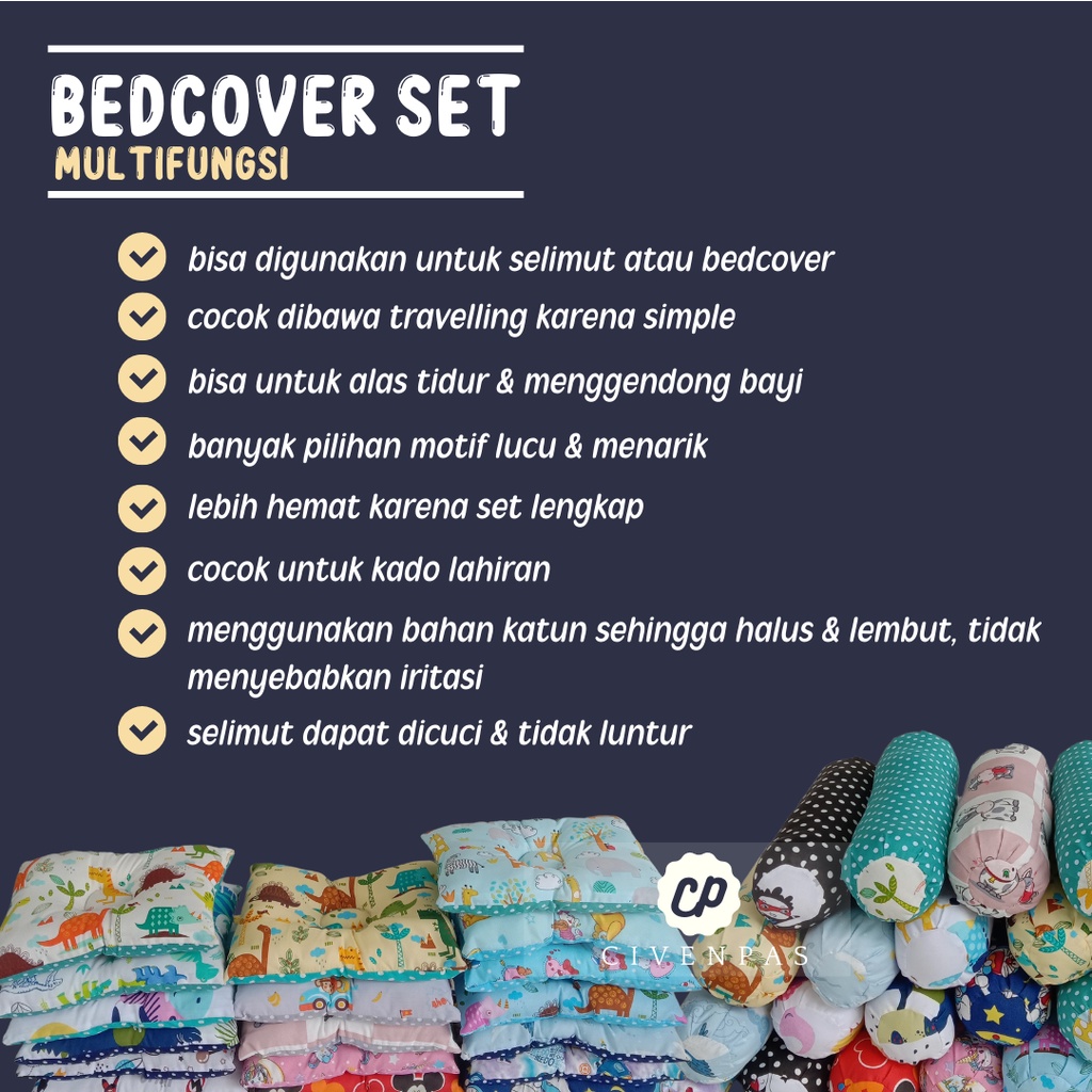 kasur matras bayi set bantal peyang bayi dan 2 guling / kasur bayi alas tidur bayi