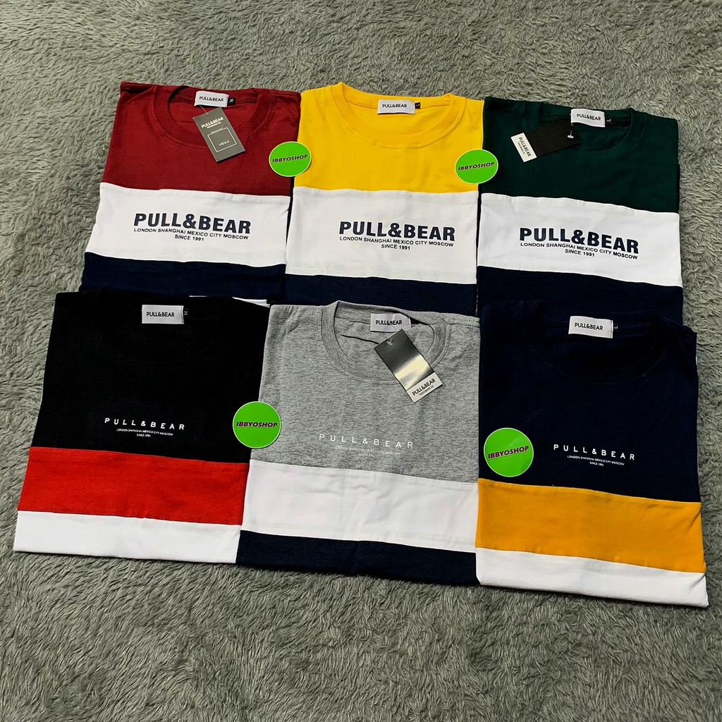 KAOS TSHIRT PULL&amp;BEAR KOMBINASI FULLTAG &amp; LABEL - BANYAK VARIASI WARNA BEST SELLER